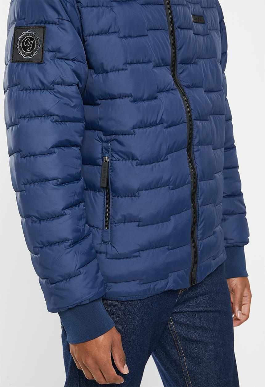 Aca Joe - Mens aca joe funnel neck logo embroidery  jacket puffer-dress blue