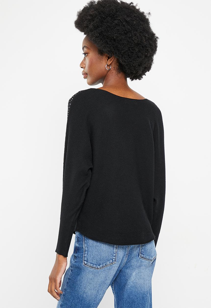 Stella Morgan - Diamante sequinned jersey - black