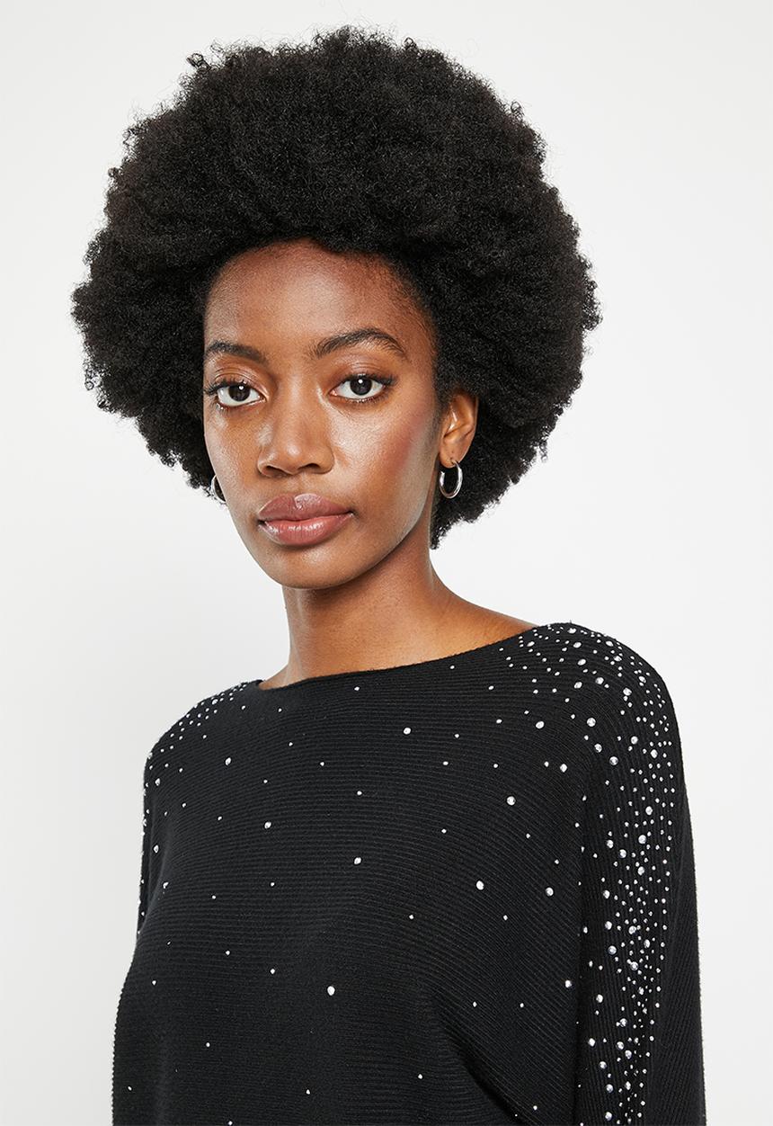 Stella Morgan - Diamante sequinned jersey - black