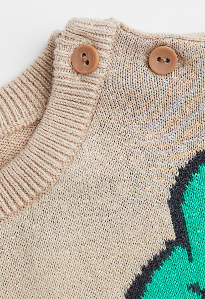 H&M - Jacquard-knit jumper - beige/mickey mouse