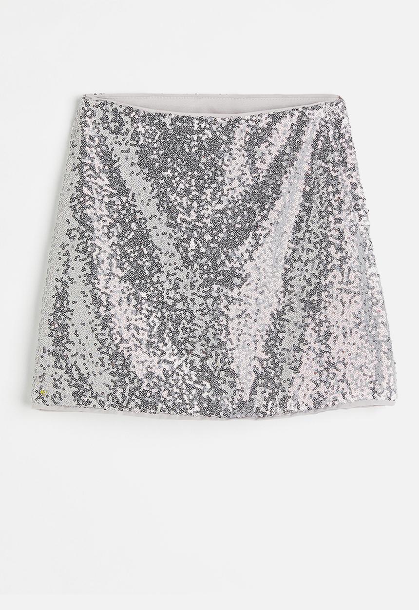 H&M - Sequined skirt - silver-coloured