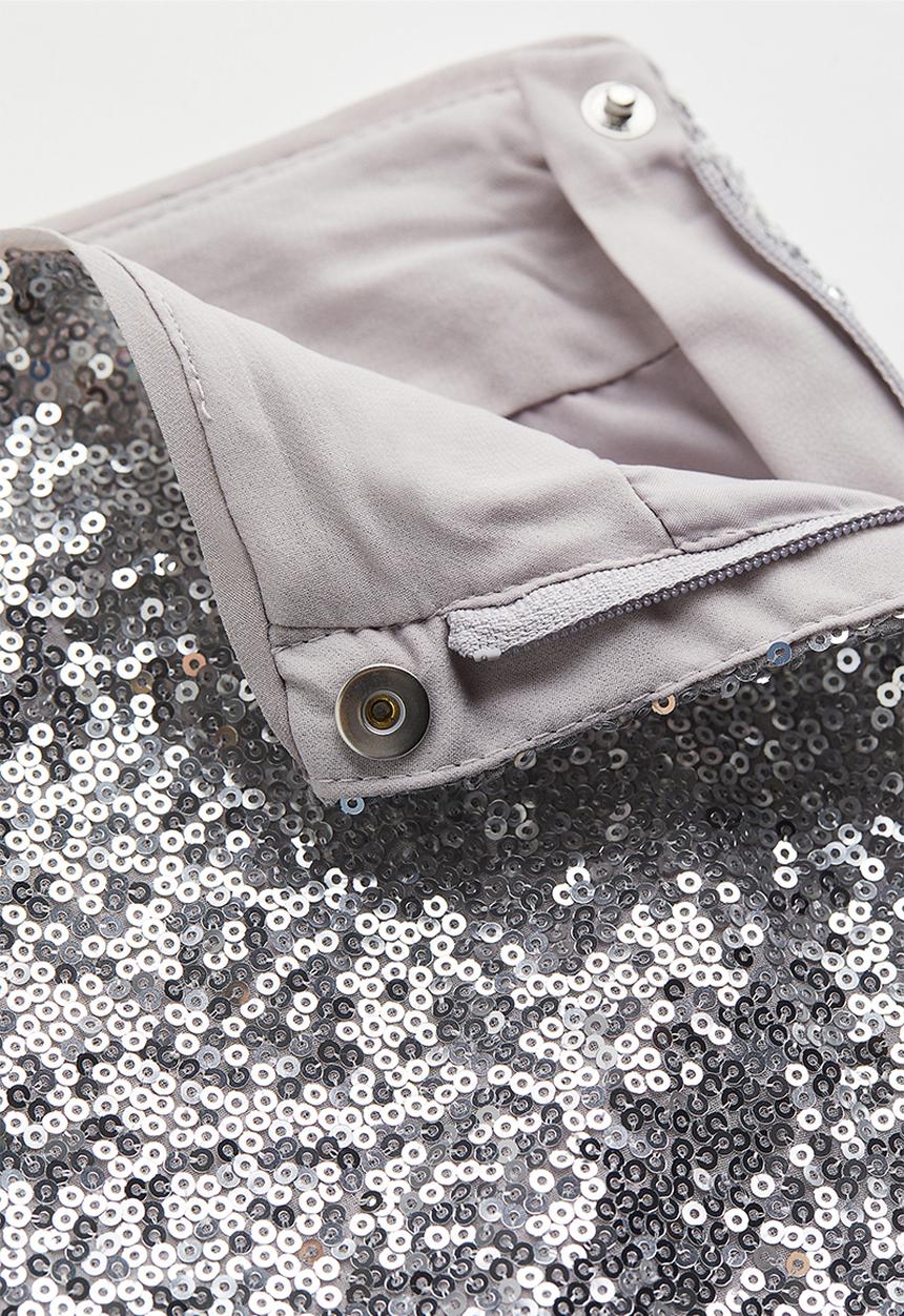H&M - Sequined skirt - silver-coloured
