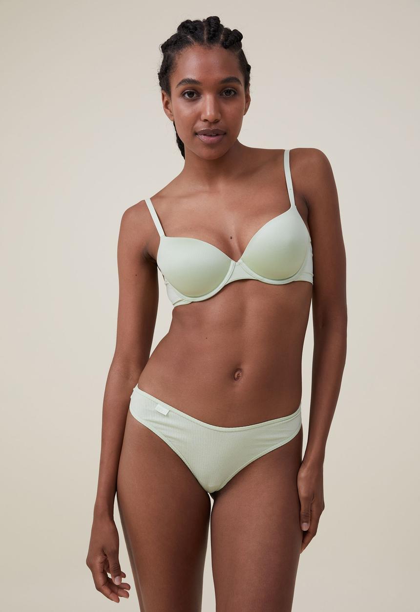 Cotton On - Organic cotton rib G-string - sugar cane