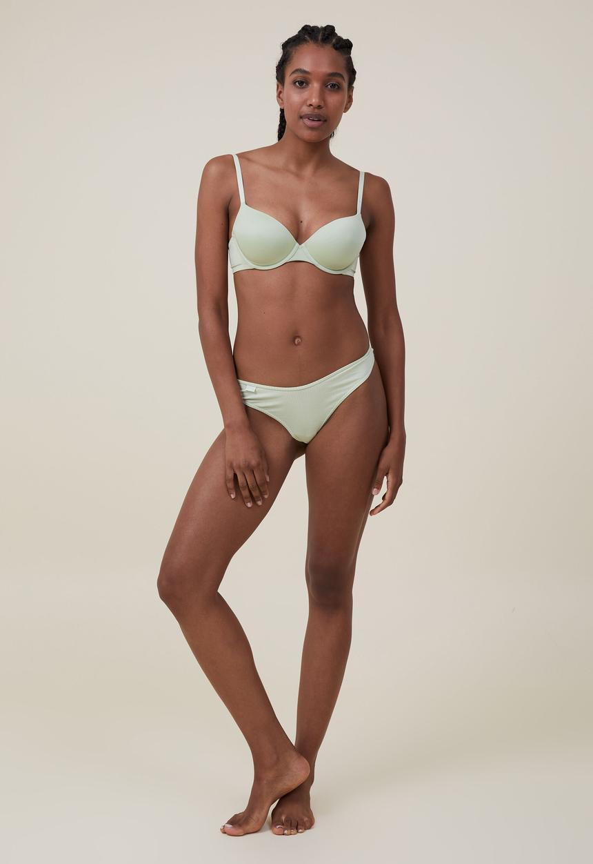 Cotton On - Organic cotton rib G-string - sugar cane