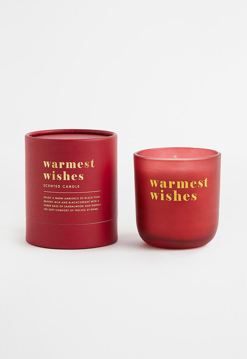 H&M - Scented candle in glass holder - red/plum noir