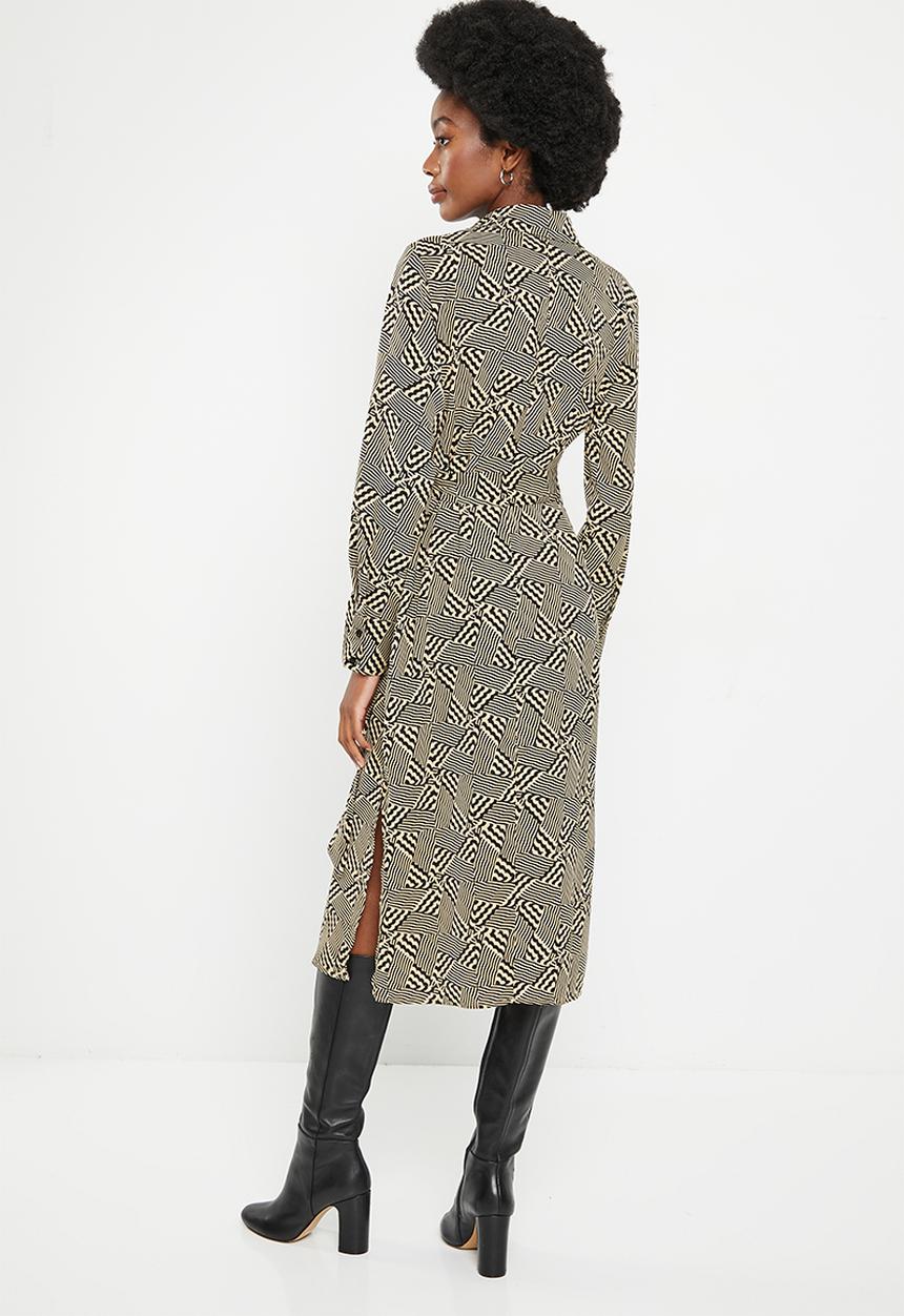 Stella Morgan - Long sleeve shirt dress - multi beige
