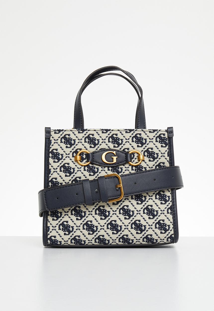 GUESS - Izzy 2 compartment mini tote  - navy logo