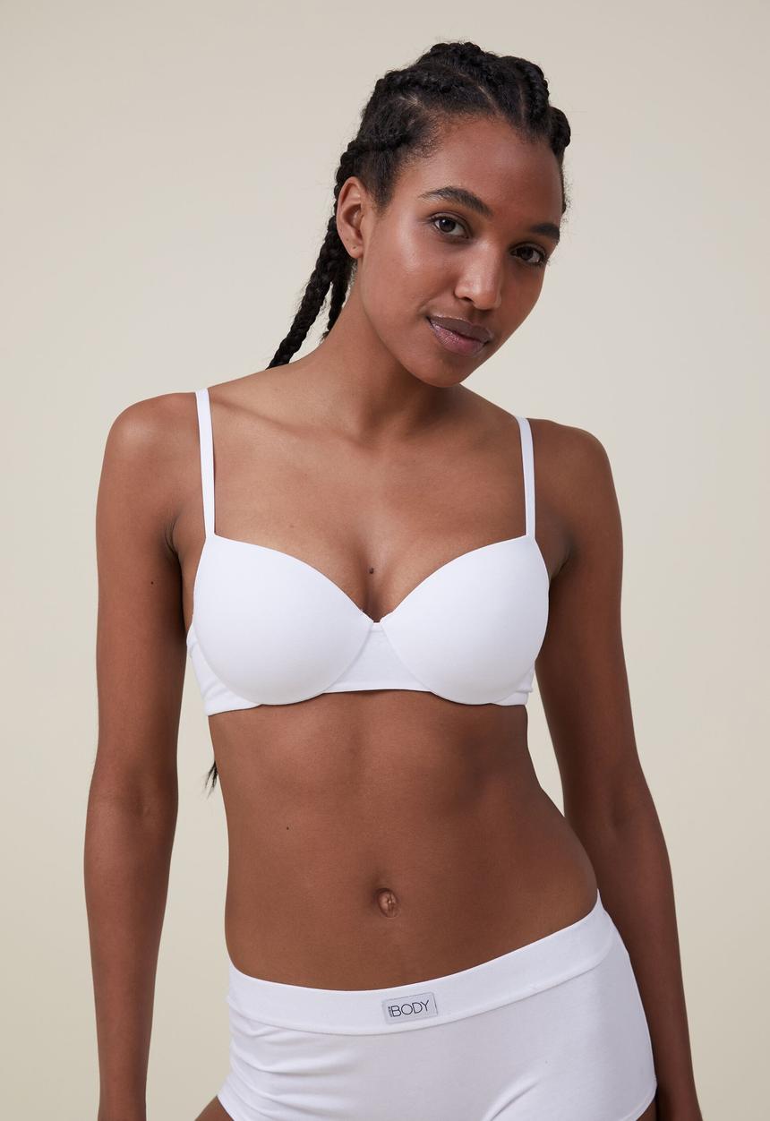 Cotton On - The body cotton contour bra - white
