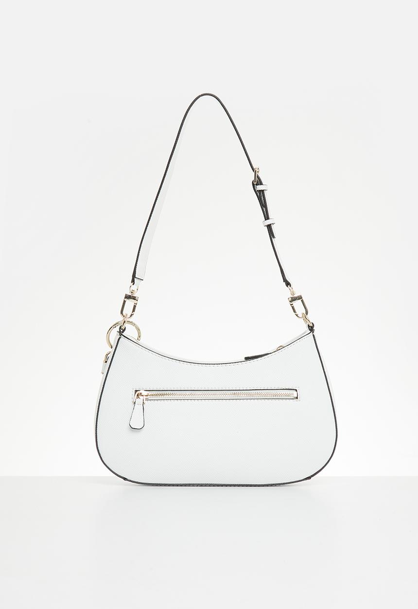 GUESS - Noelle top zip shoulder bag - white