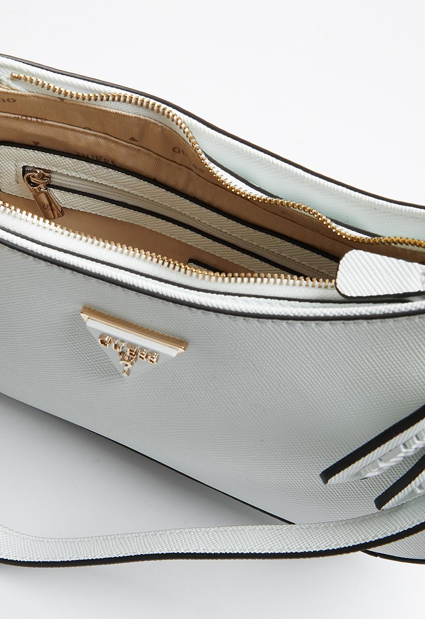 GUESS - Noelle top zip shoulder bag - white