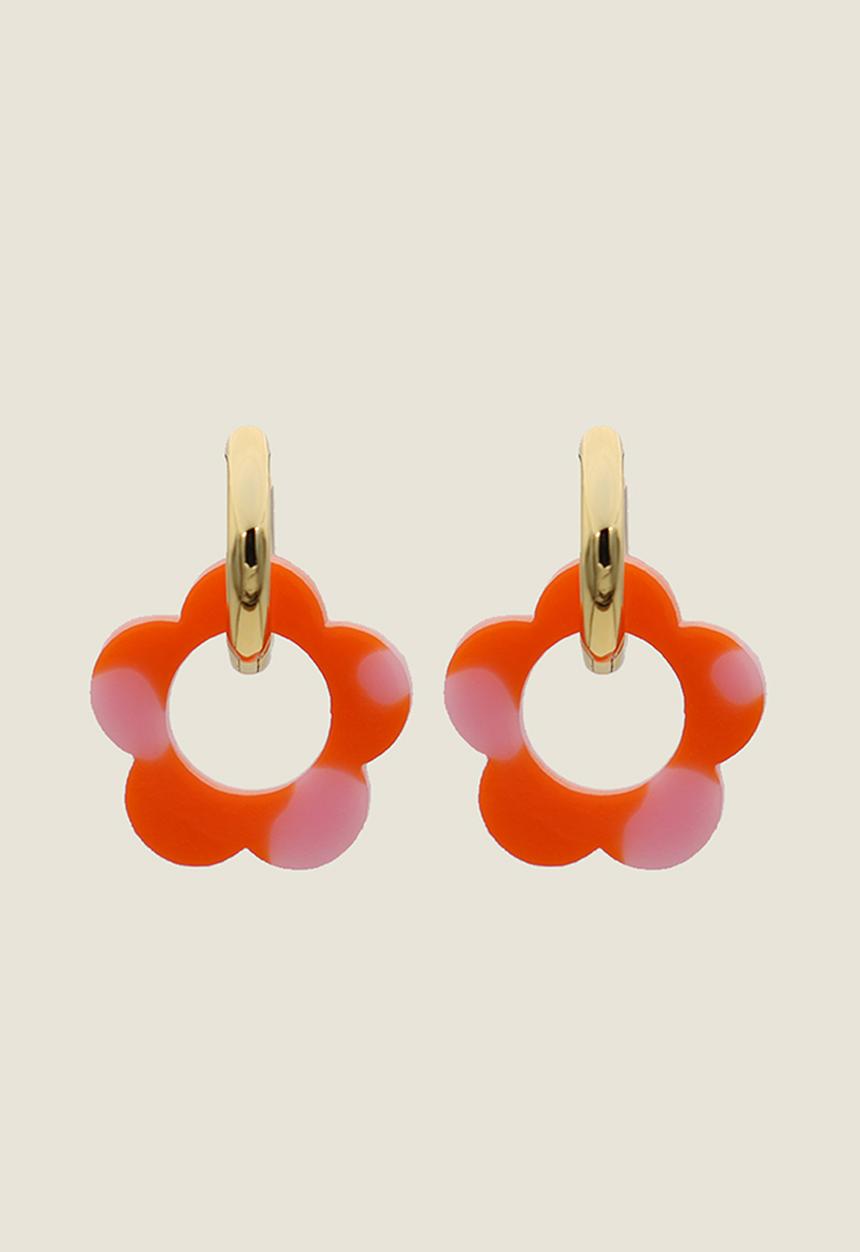 Pina Jewels - Daisy charms - orange & pink