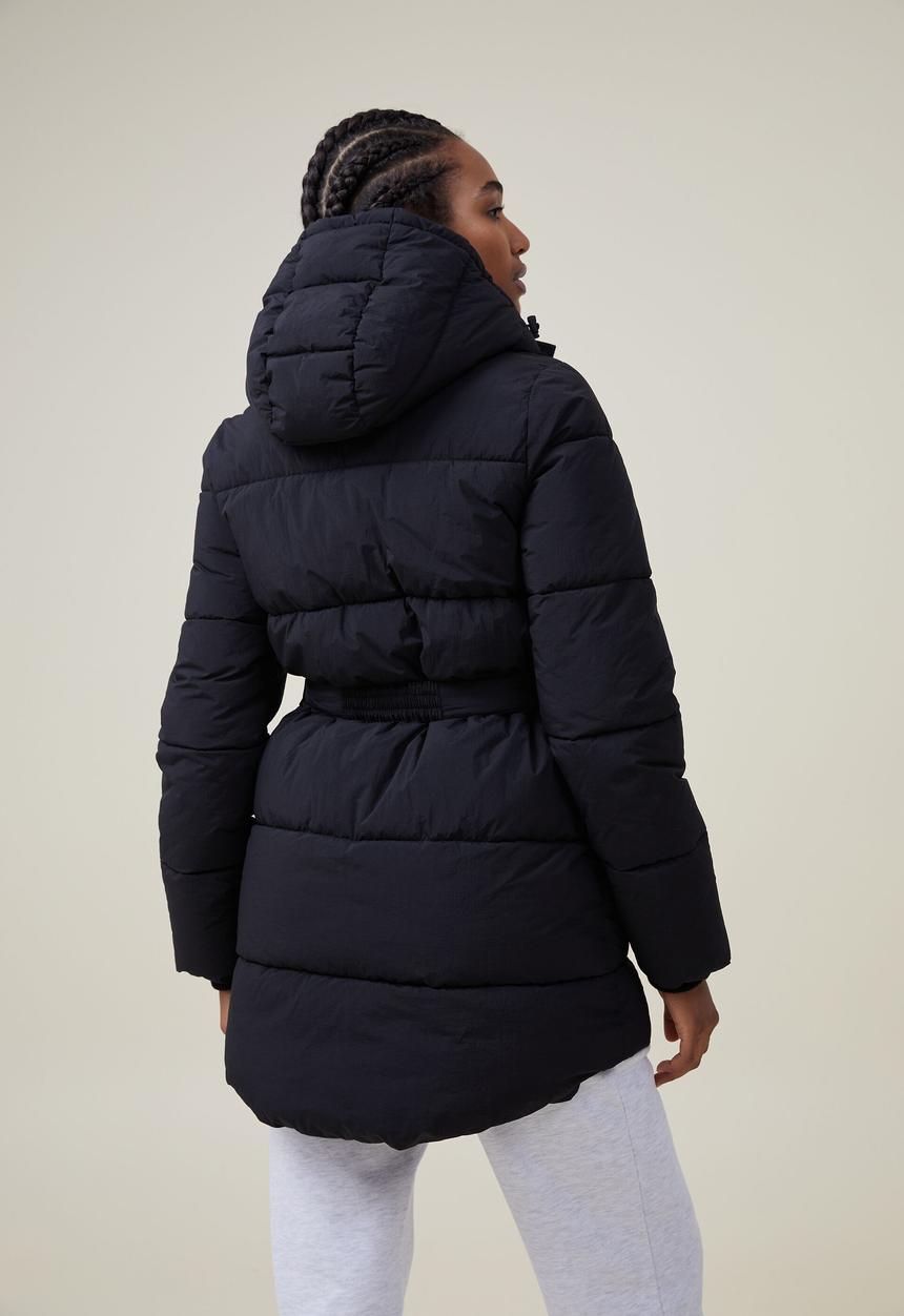 Cotton On - Mid length explorer puffer - black