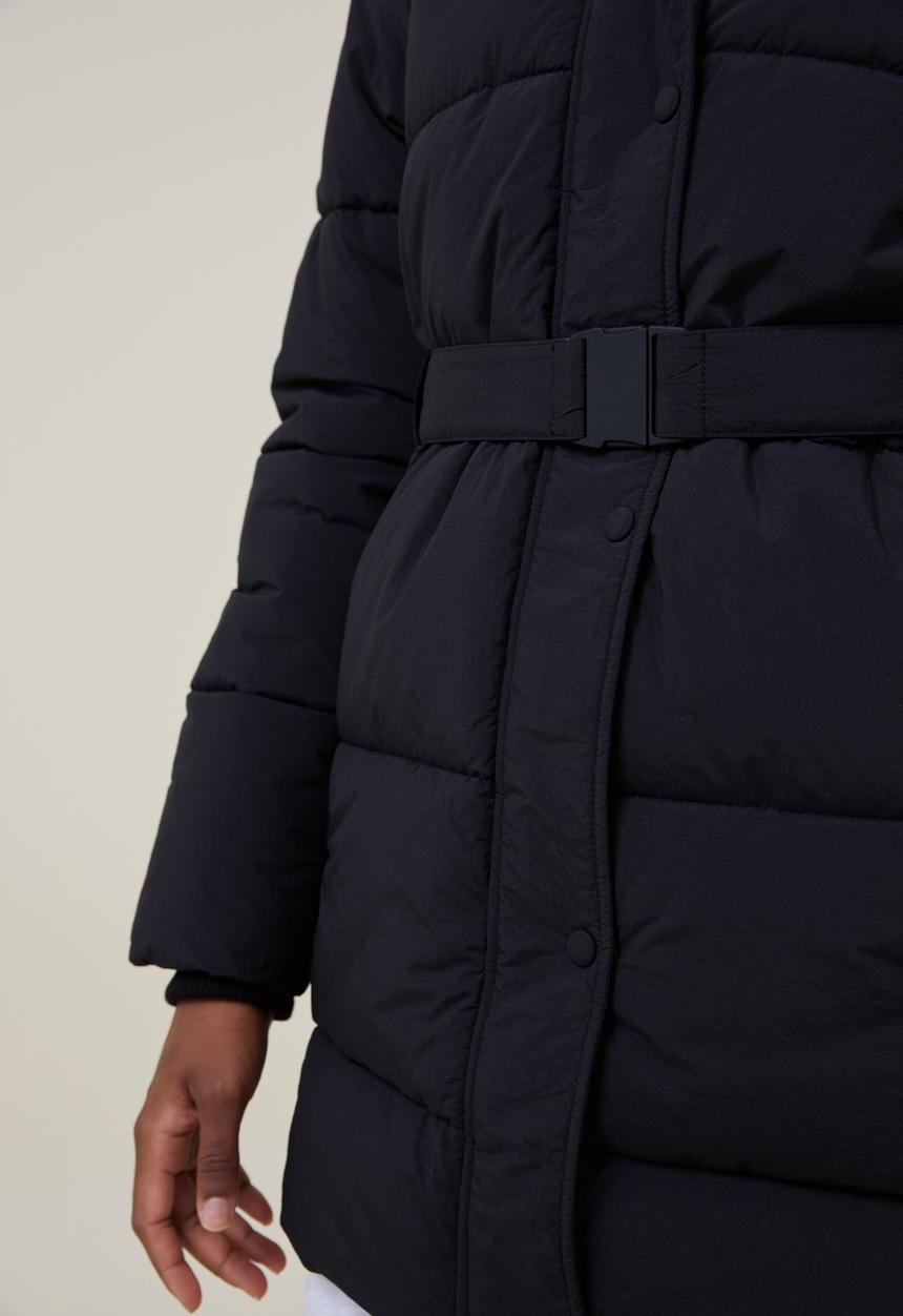 Cotton On - Mid length explorer puffer - black
