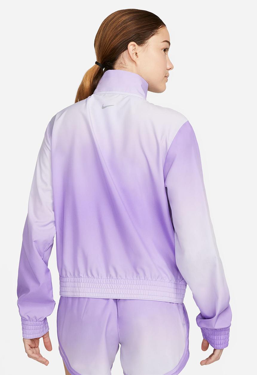 Nike - W nk swsh run prnt jkt - space purple/reflective silv