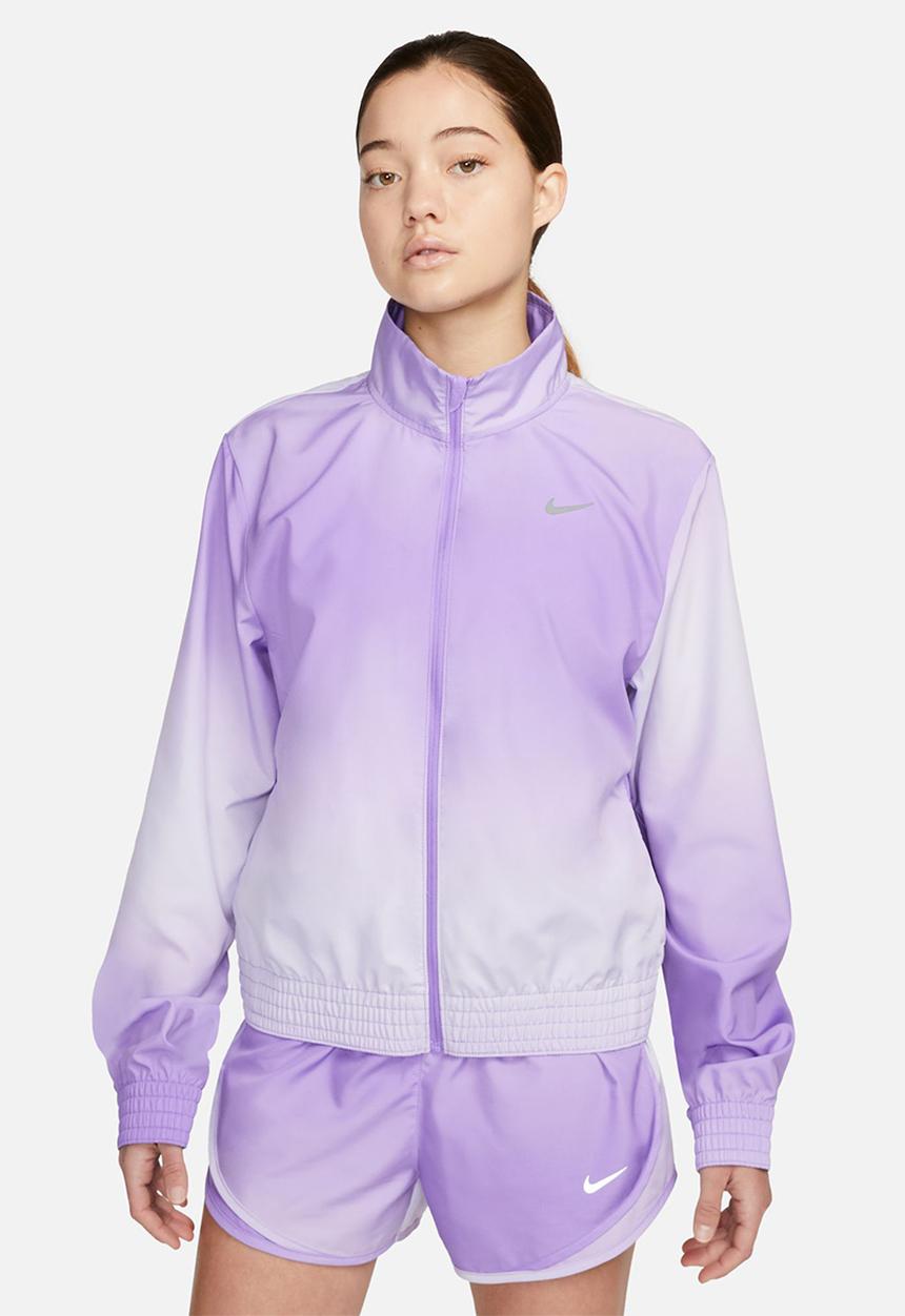 Nike - W nk swsh run prnt jkt - space purple/reflective silv