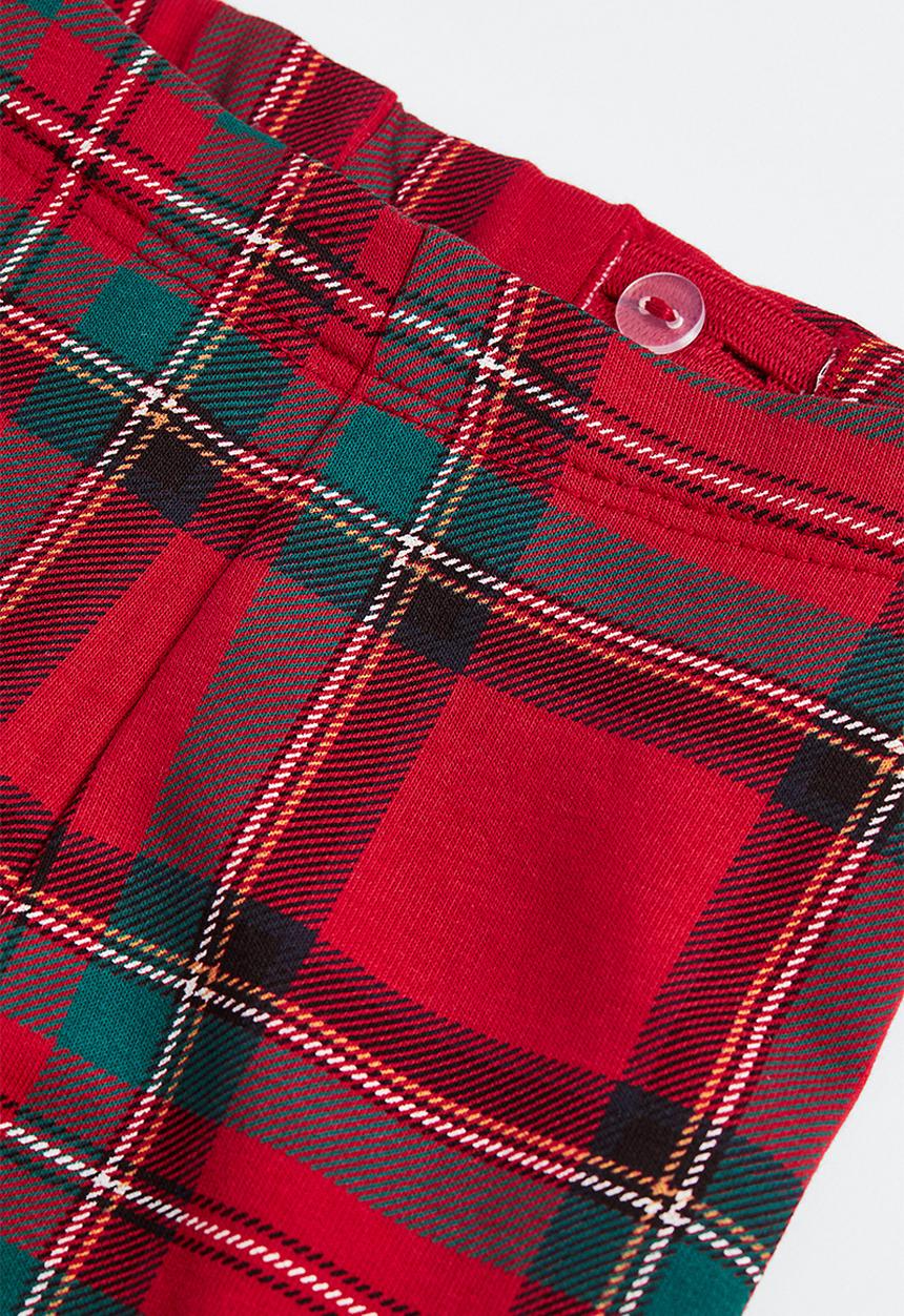 H&M - Cotton leggings - red/checked