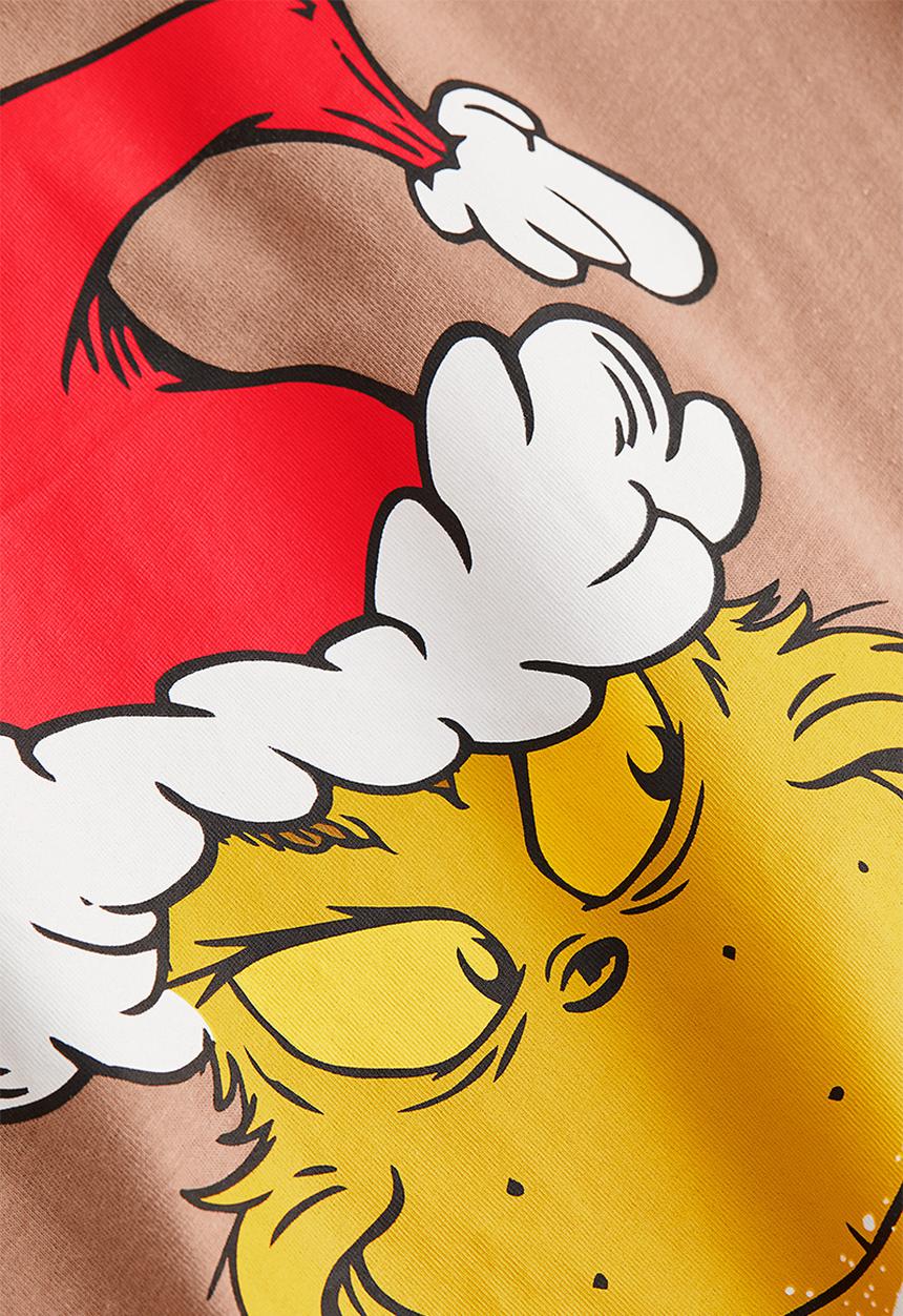 H&M - Printed t-shirt - dark beige/the grinch