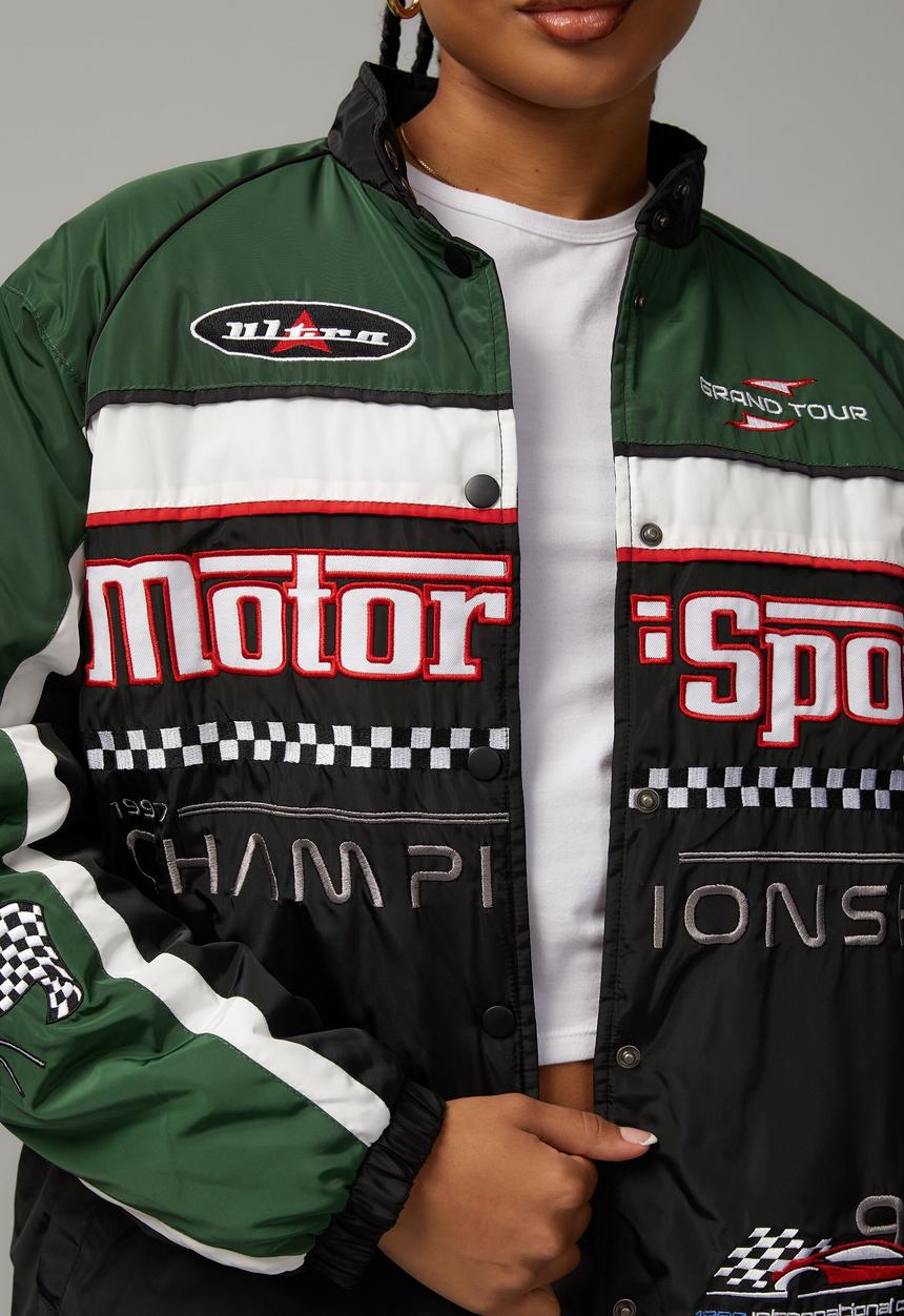 Factorie - Nylon moto jacket - motor sport/pepper green/black
