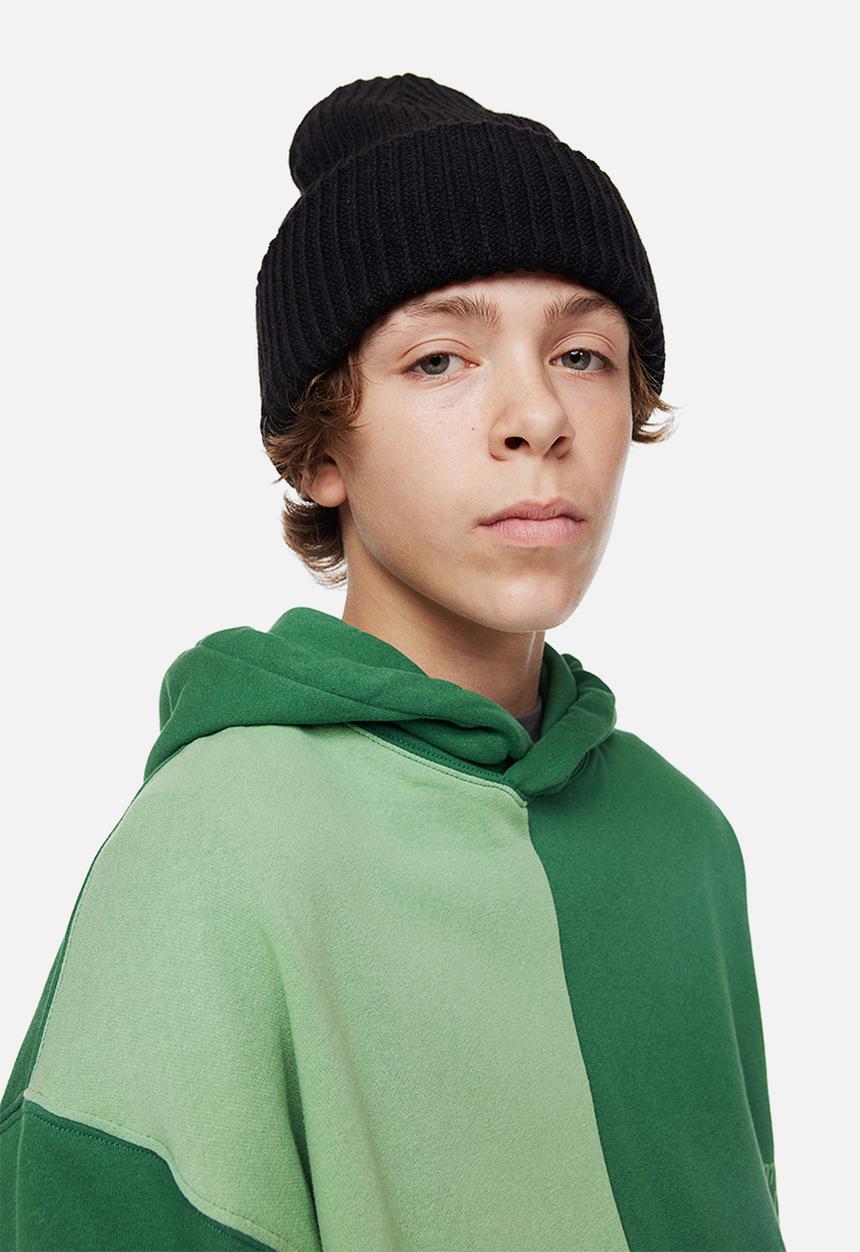 H&M - Printed hoodie - dark green/block-coloured