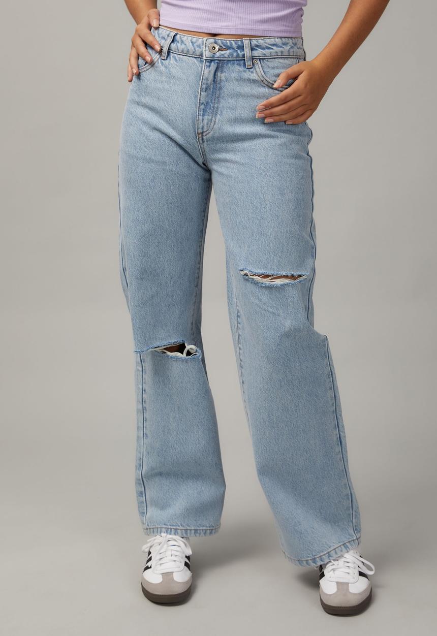 Factorie - Mid rise skate jean - 90S blue/heavy rips