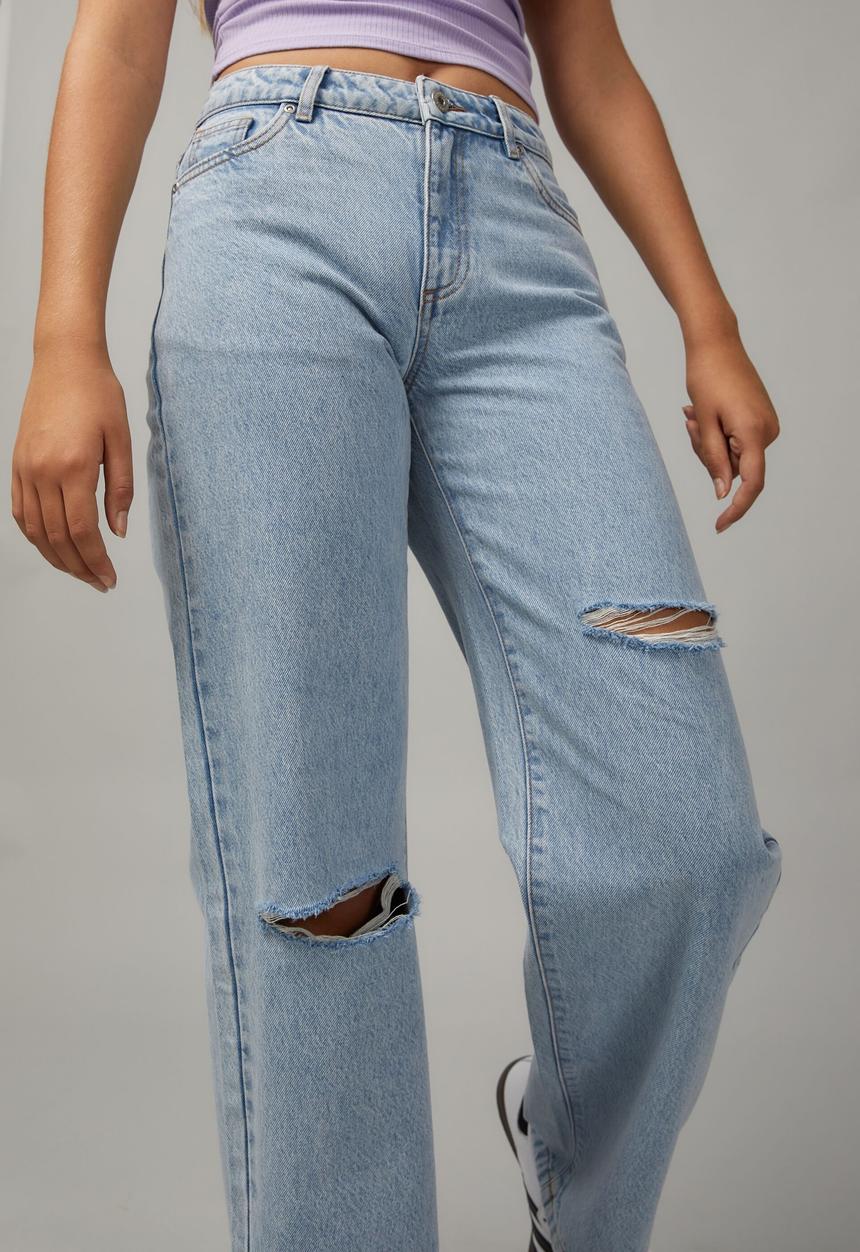 Factorie - Mid rise skate jean - 90S blue/heavy rips