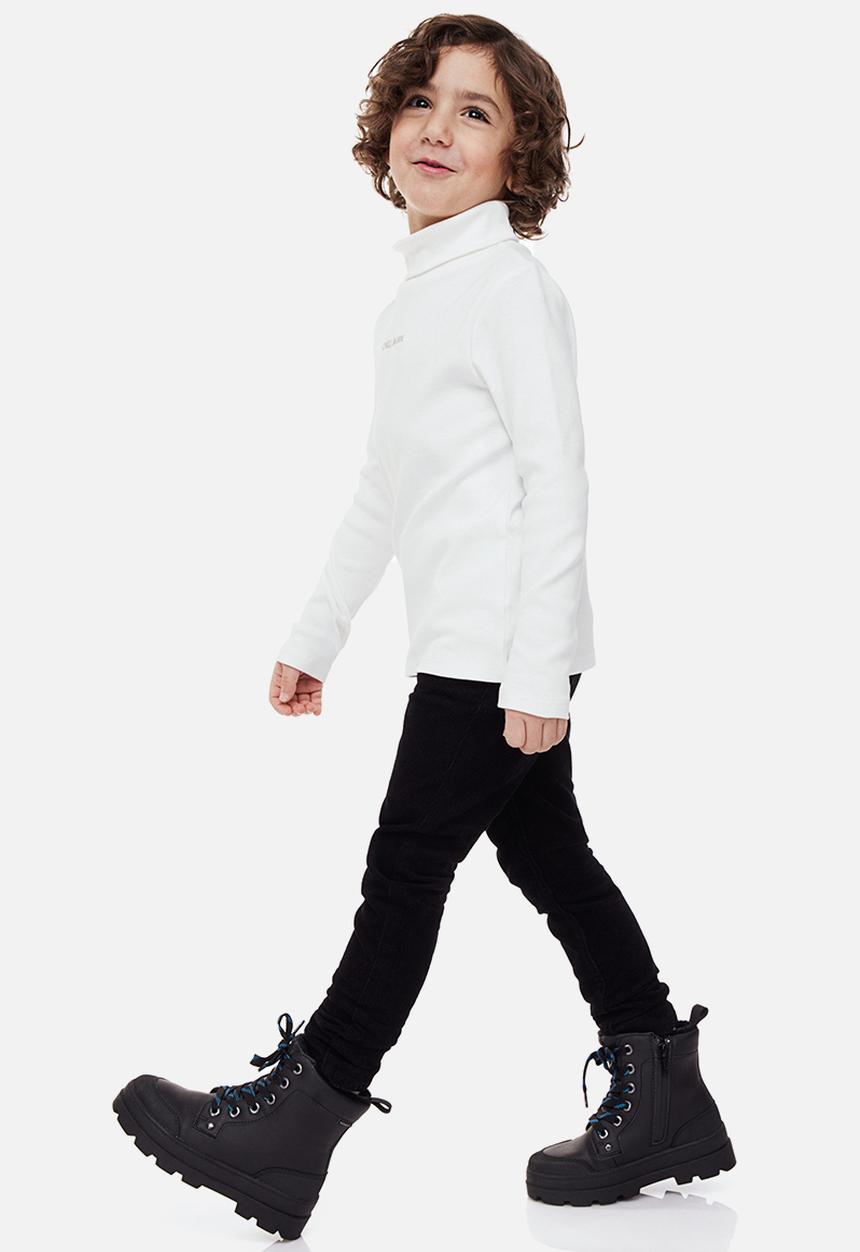 H&M - Ribbed polo-neck top - white/chill mode