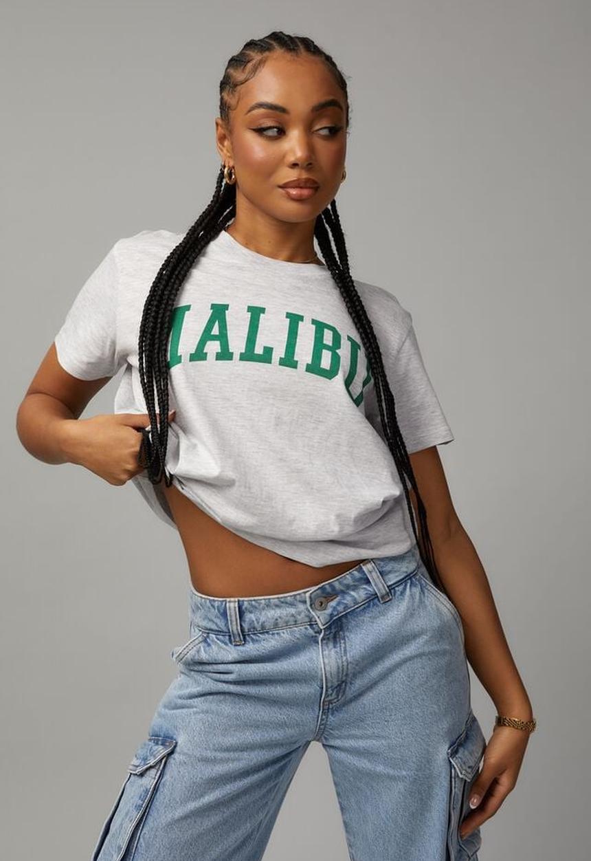 Factorie - Everyday graphic tee - silver marle/malibu