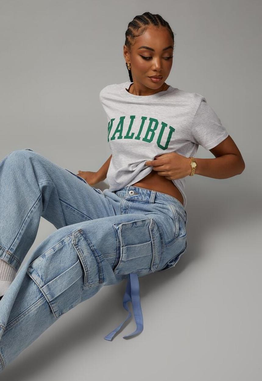 Factorie - Everyday graphic tee - silver marle/malibu