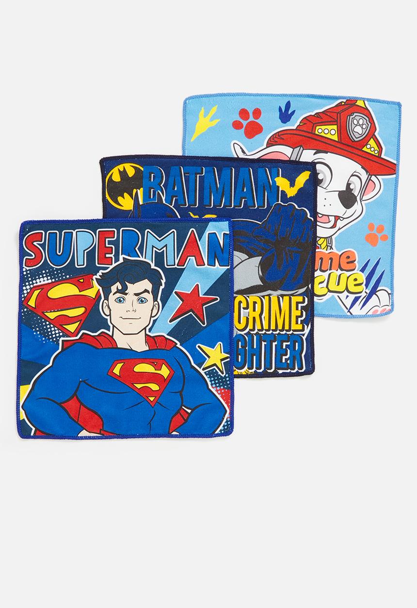 Character Group - Microfibre 3pk asstd boys face cloths - blue