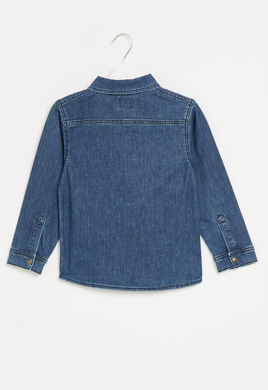 POLO - Boys pjc ethan long sleeve denim shirt - medium wash