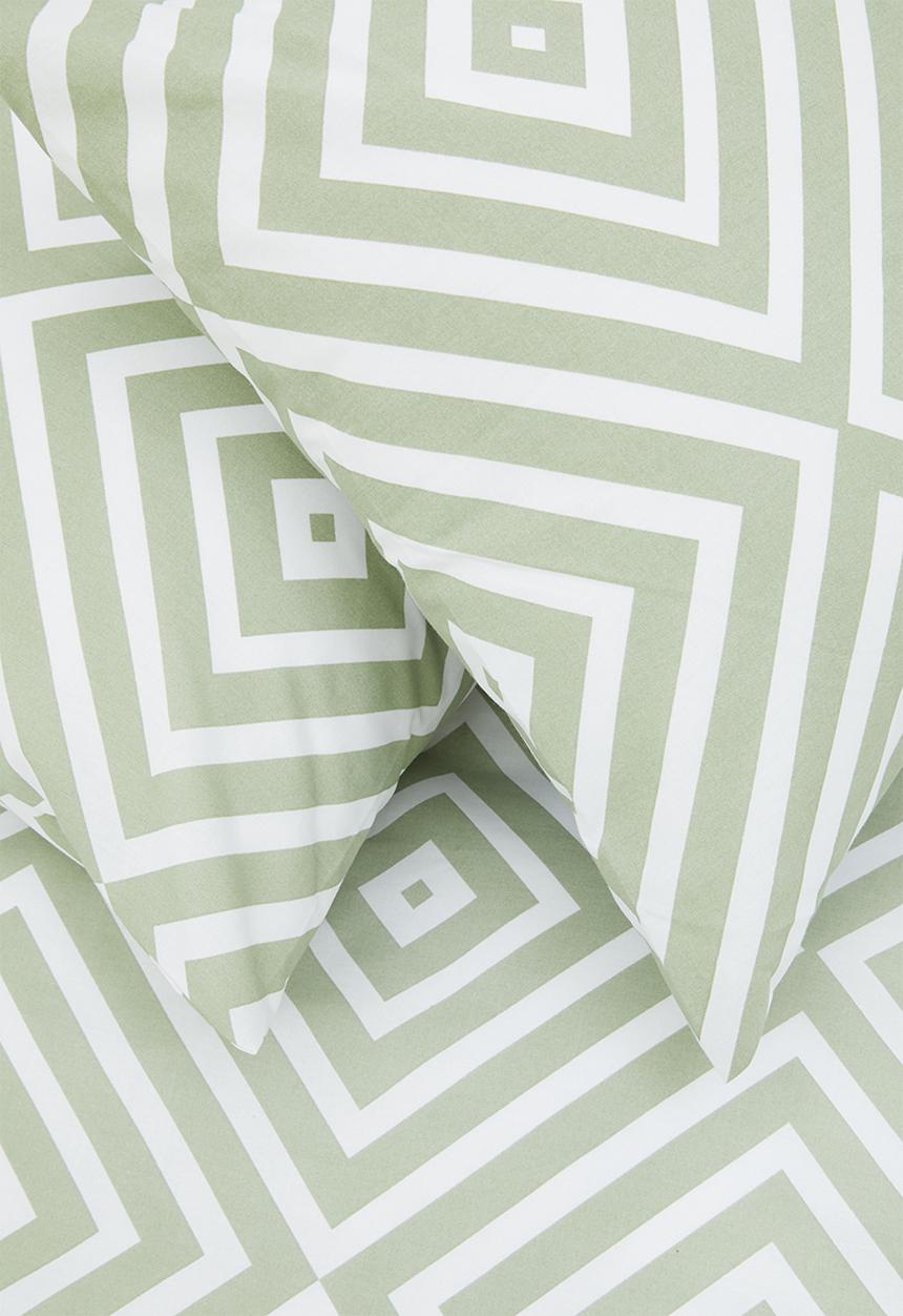 Sixth Floor - Juno polycotton printed duvet cover set - green
