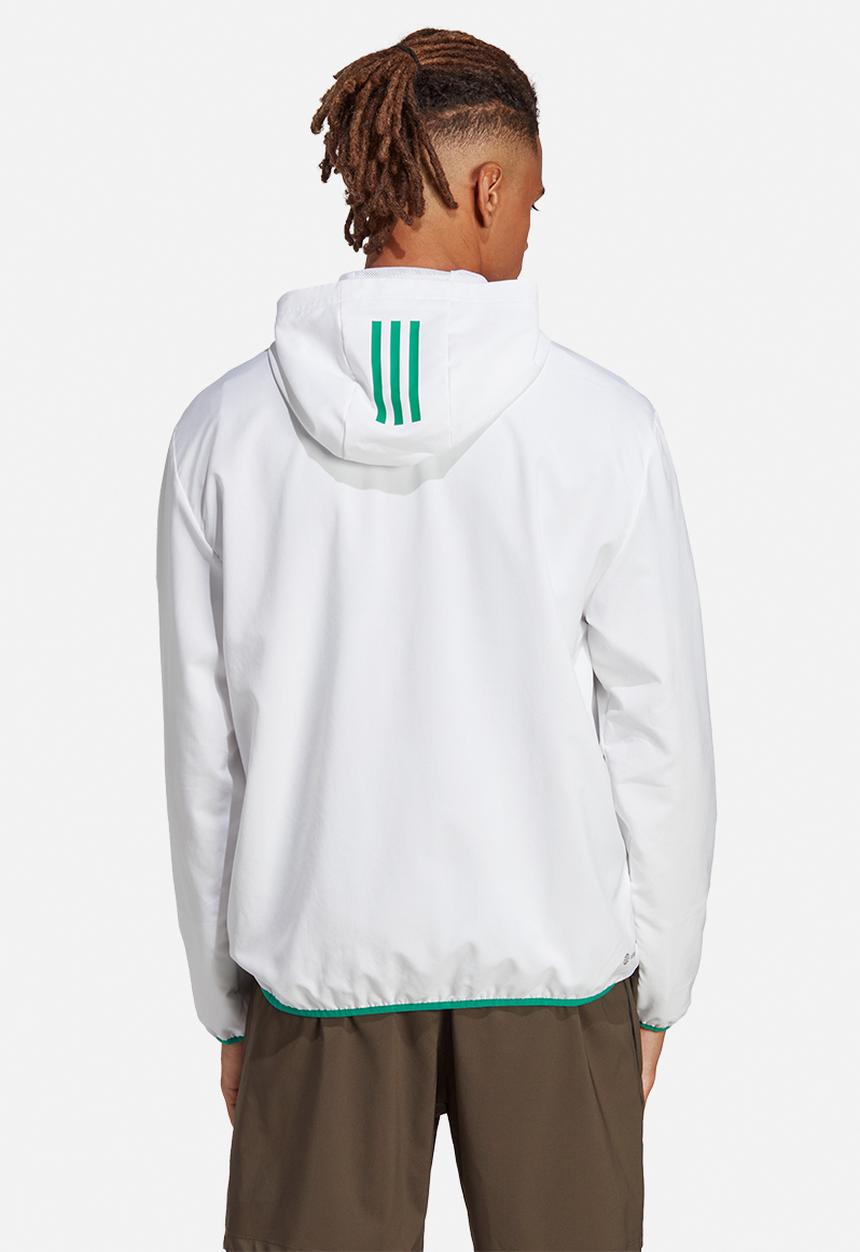 adidas Performance - Train ess training fz jacket- white/silver pebble/court green