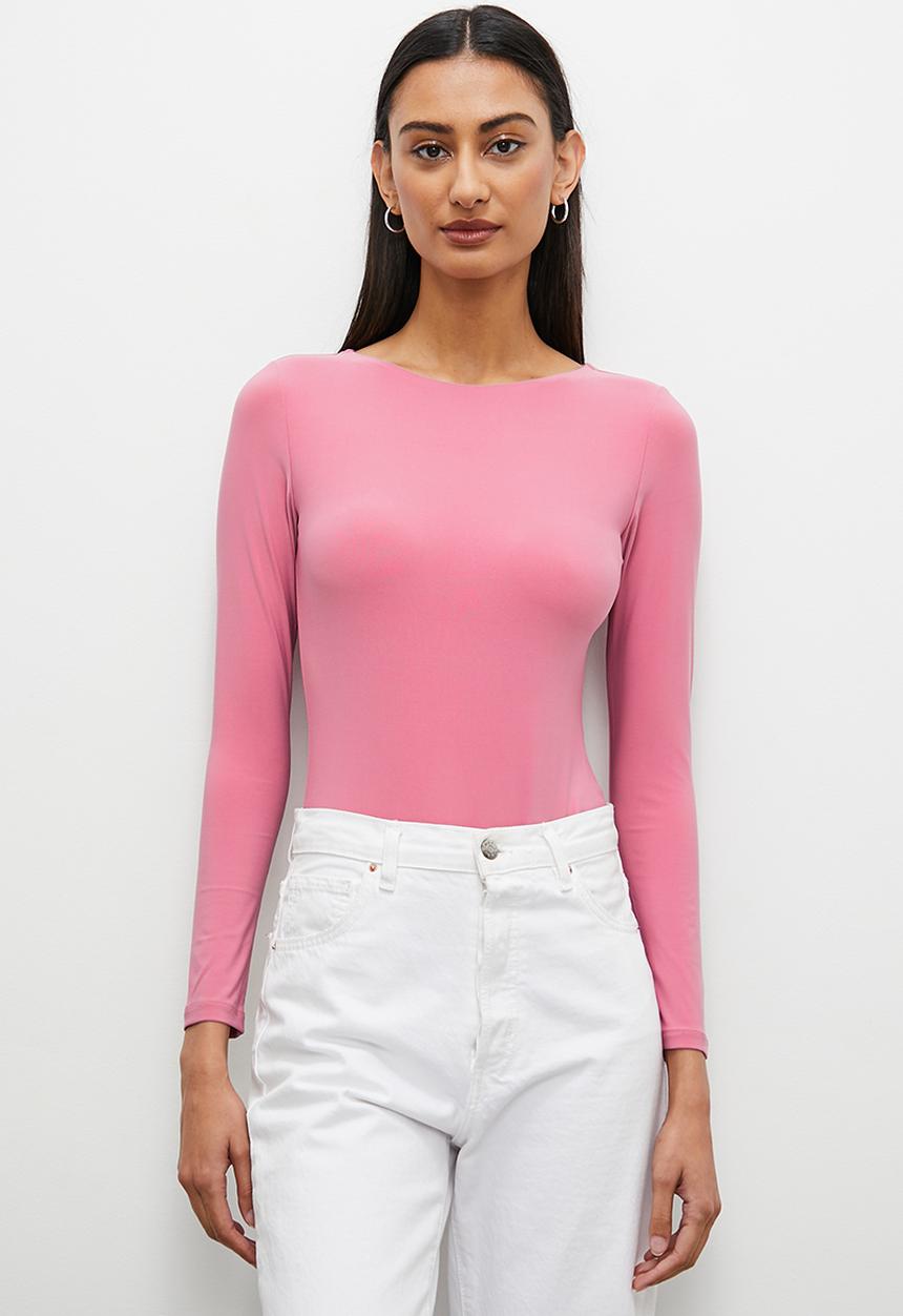 Superbalist - Long sleeve boatneck bodysuit - heather rose