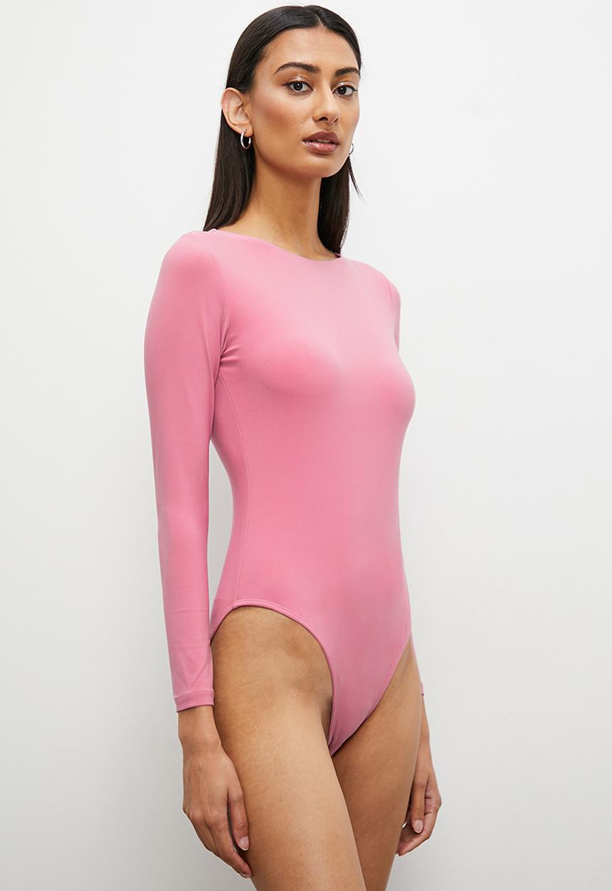 Superbalist - Long sleeve boatneck bodysuit - heather rose