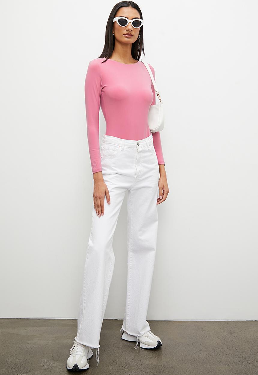 Superbalist - Long sleeve boatneck bodysuit - heather rose