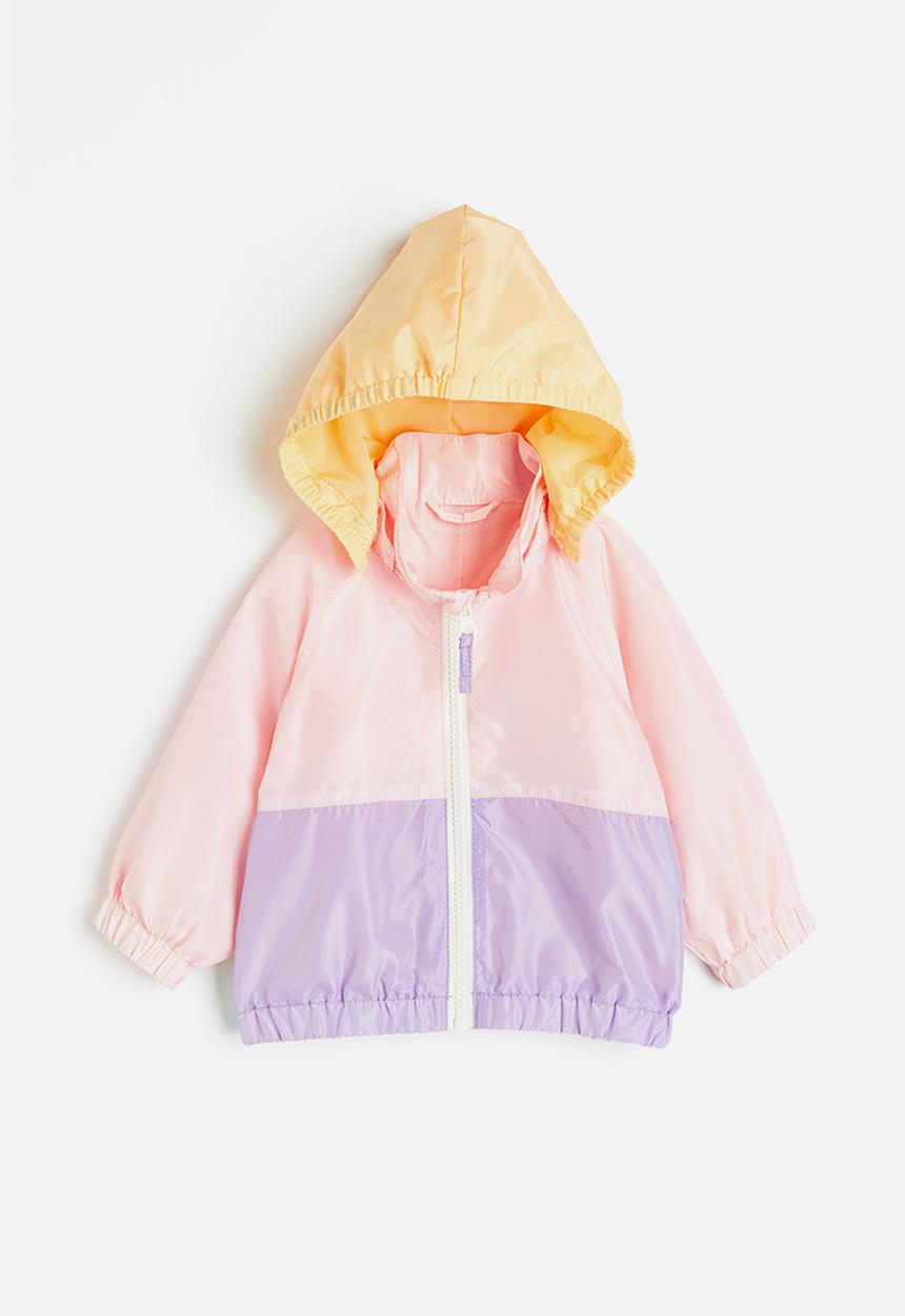 H&M - Hooded patterned jacket - light pink/block-coloured