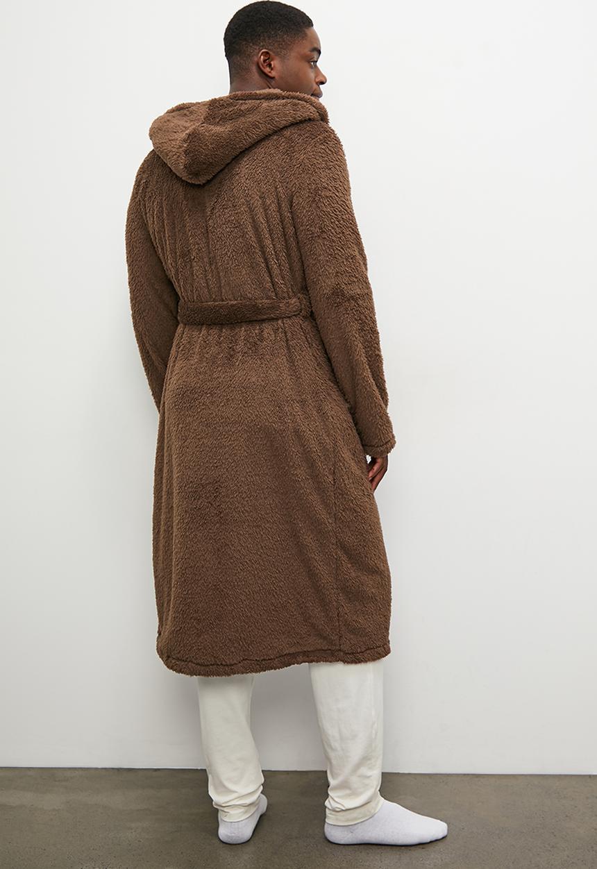 STYLE REPUBLIC - Borg plush robe - brown