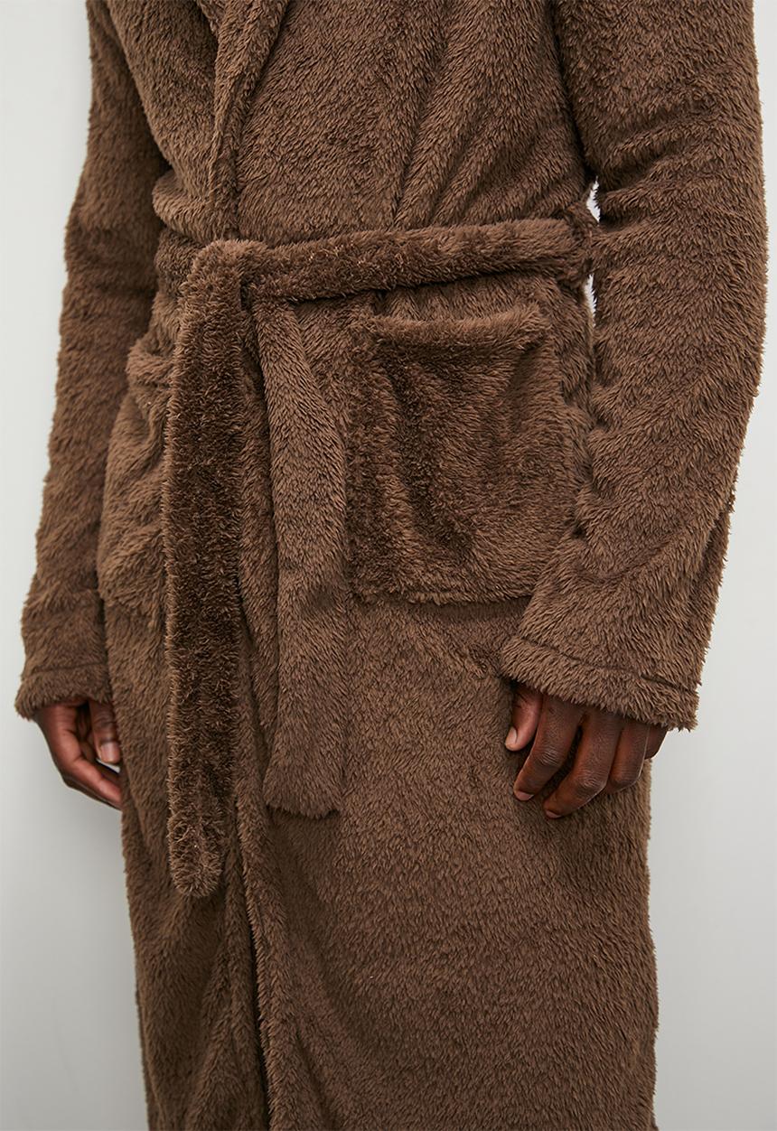 STYLE REPUBLIC - Borg plush robe - brown