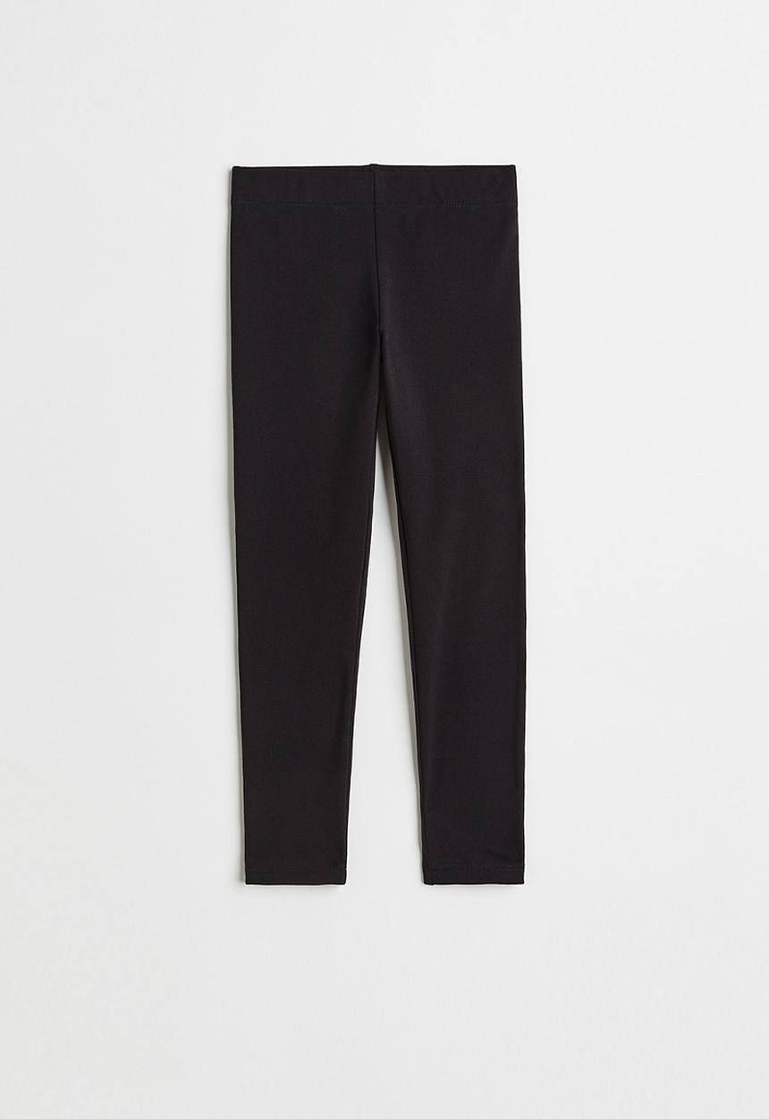 H&M - Leggings with brushed inside - black/pleat