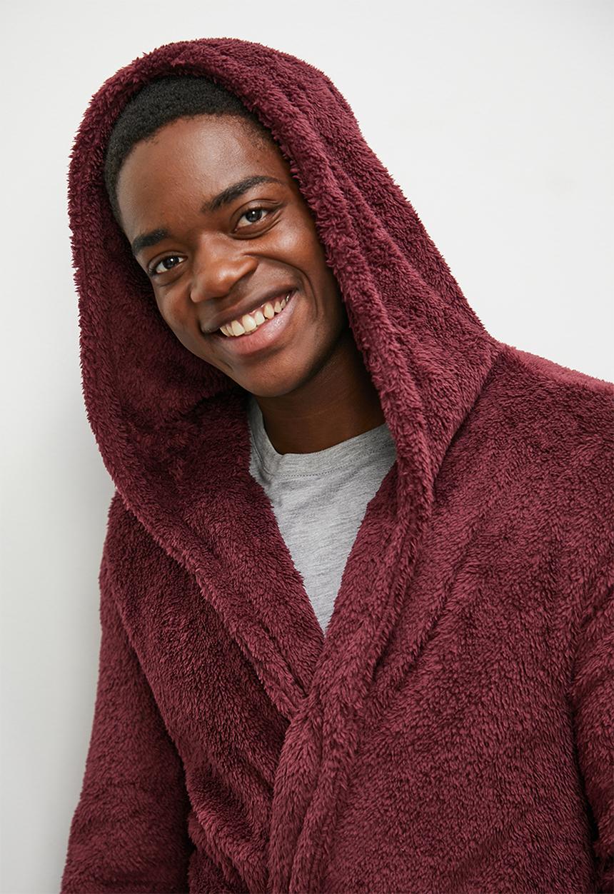 STYLE REPUBLIC - Borg plush robe - dark red