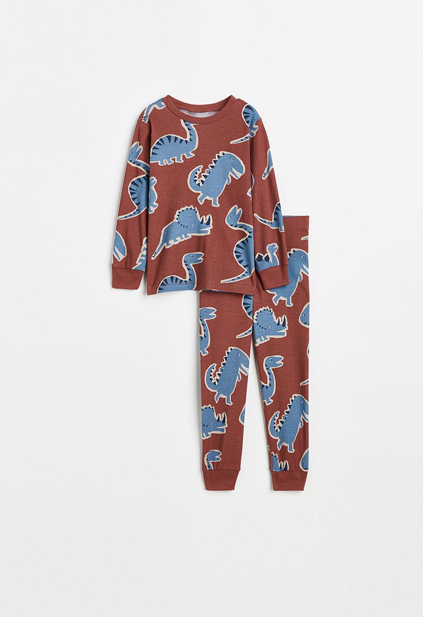 H&M - Jersey pyjamas - rust red/dinosaurs