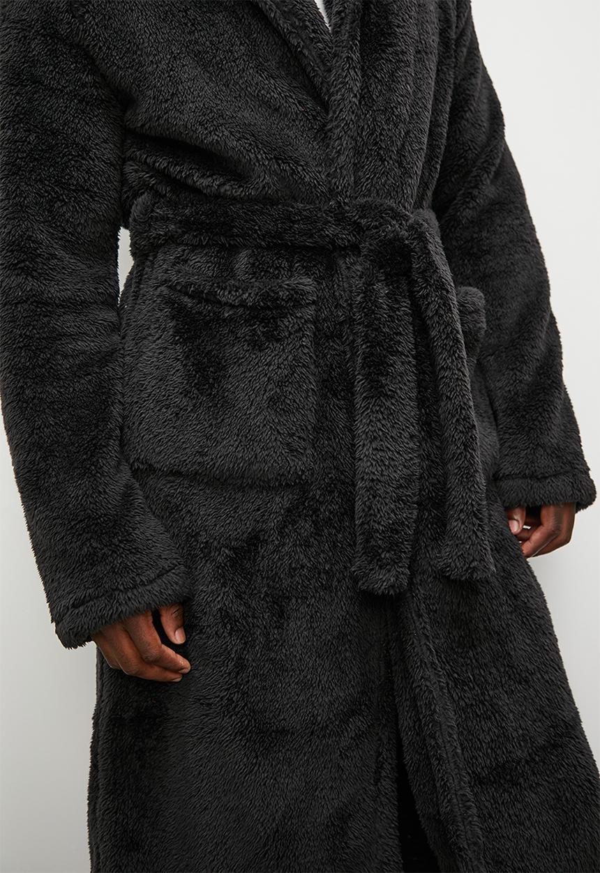 STYLE REPUBLIC - Borg plush robe - black