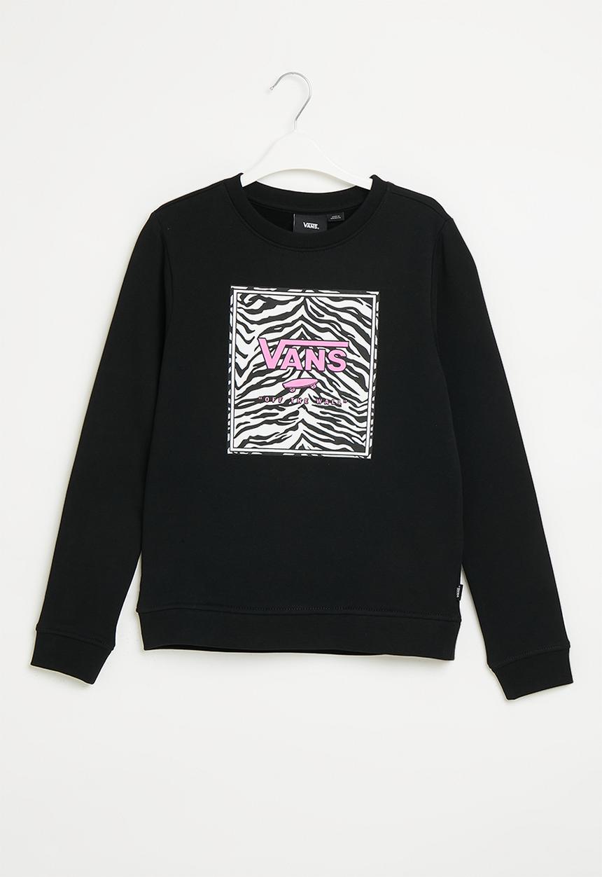 Vans - Zebra daze box logo crew - black