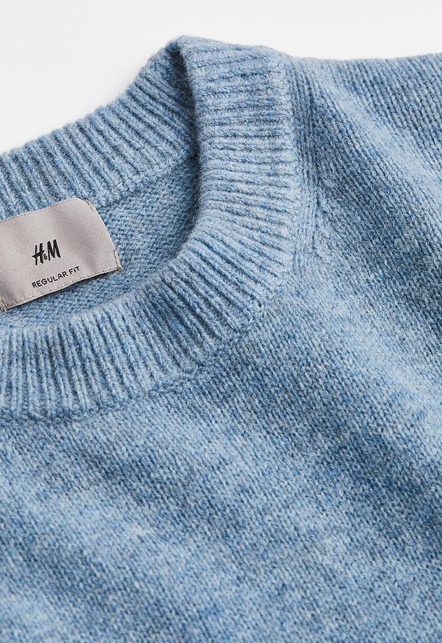 H&M - Regular fit wool jumper - light blue
