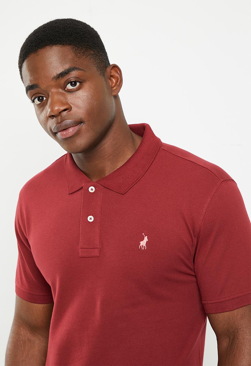 POLO - Mens pique short sleeve golfer - burgundy 
