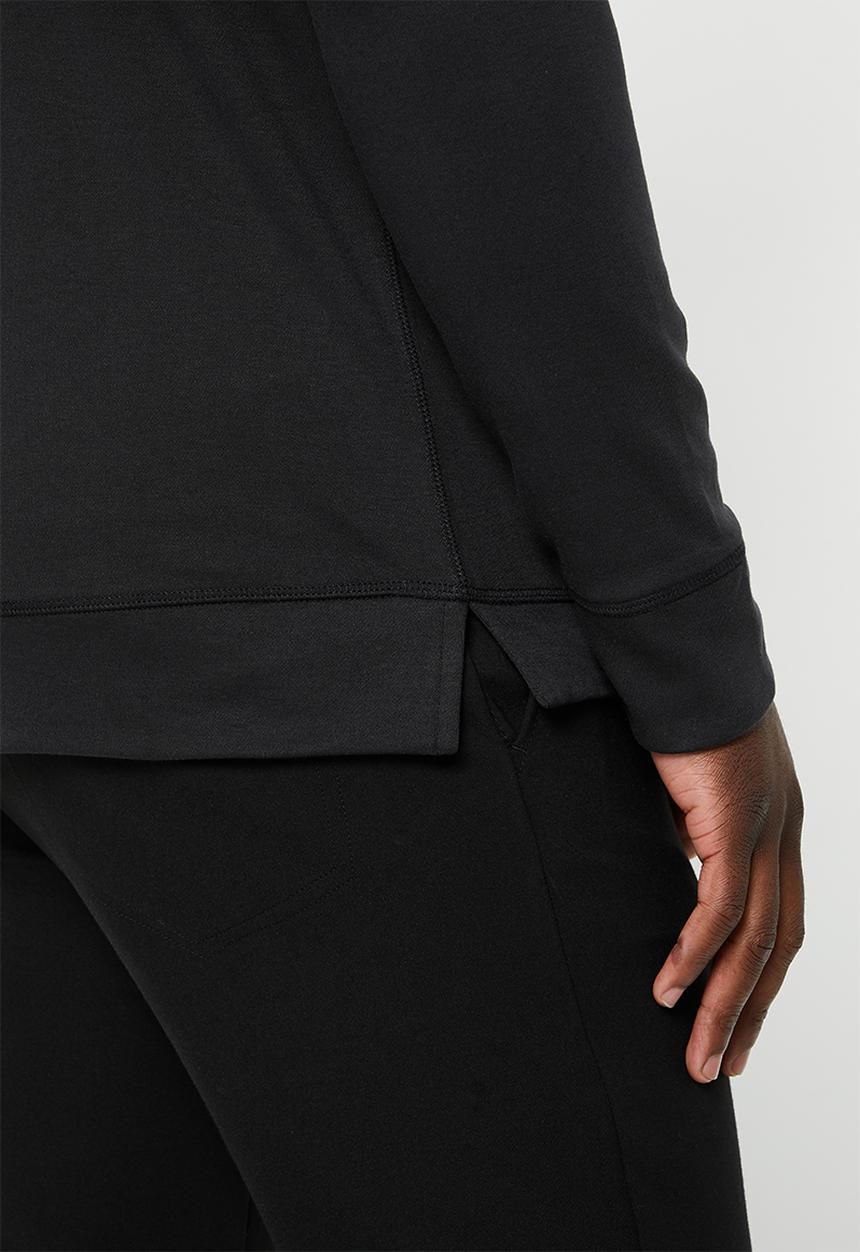POLO - Mens 1/4 zip long sleeve sweater - black
