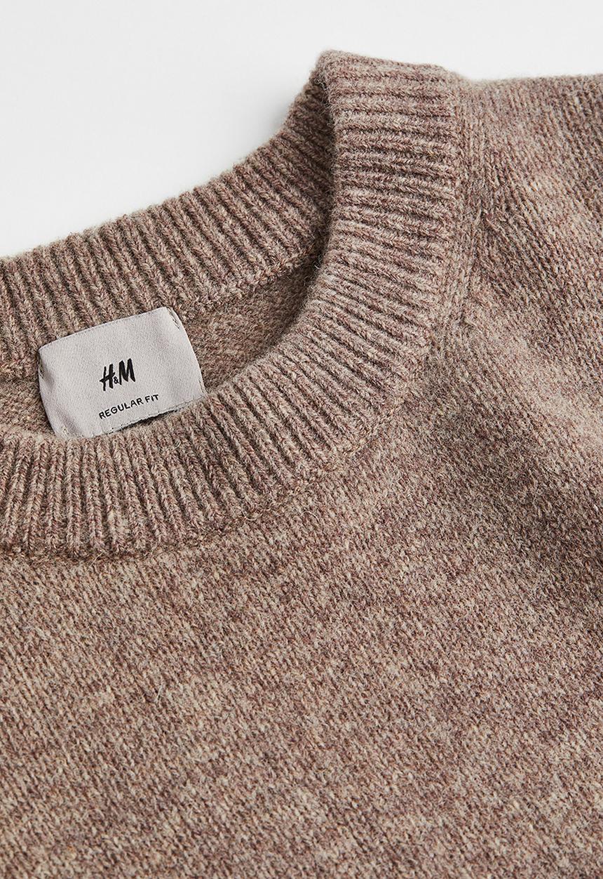 H&M - Regular fit wool jumper - beige marl