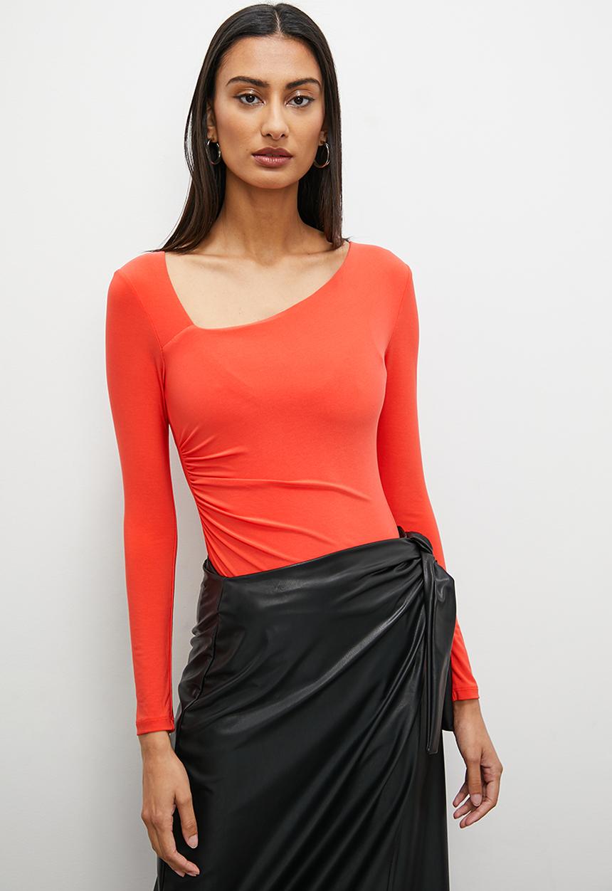 Superbalist - Asymmetrical neckline bodysuit - orange