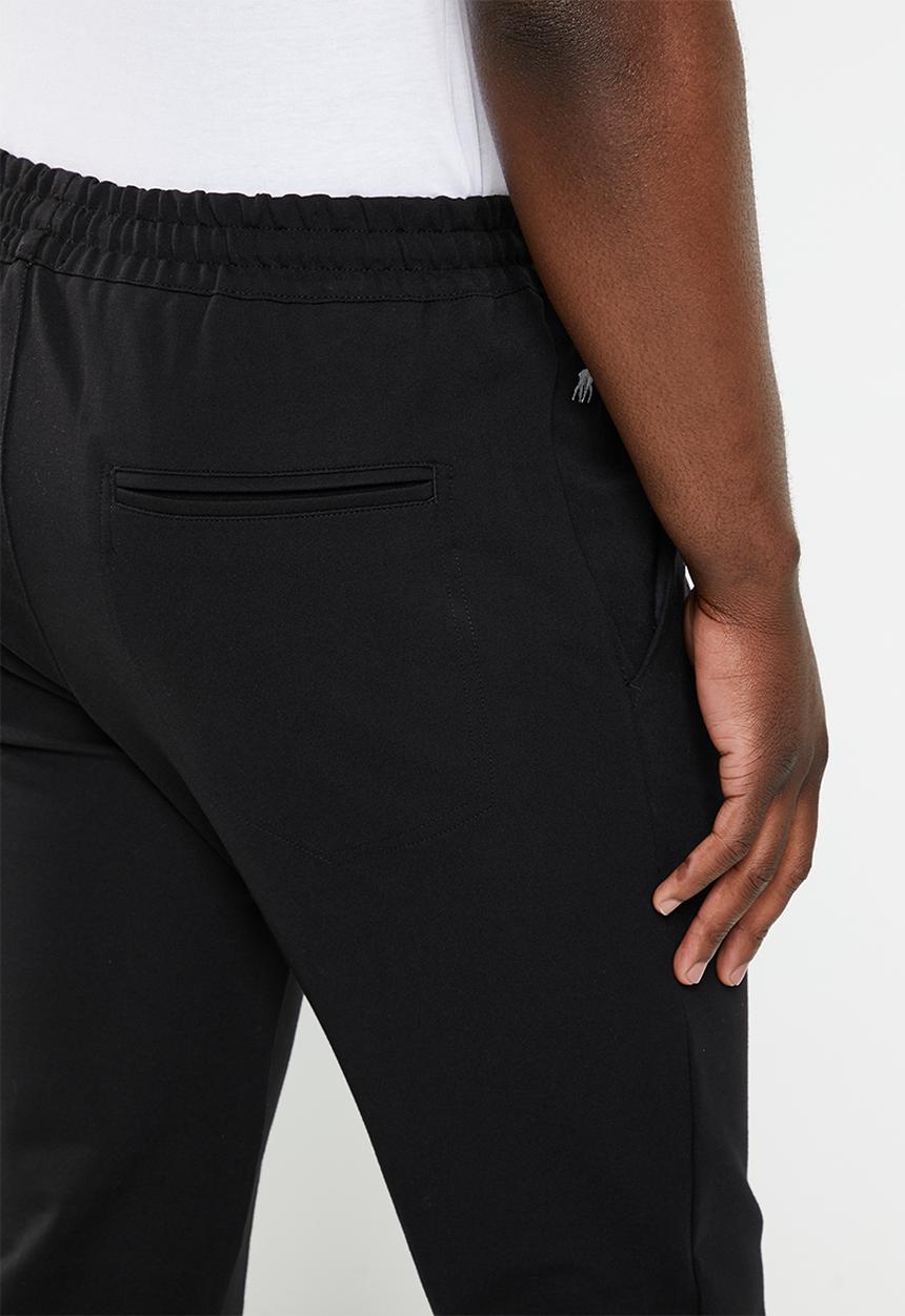 POLO - Mens knitted drawcord jogger - black 