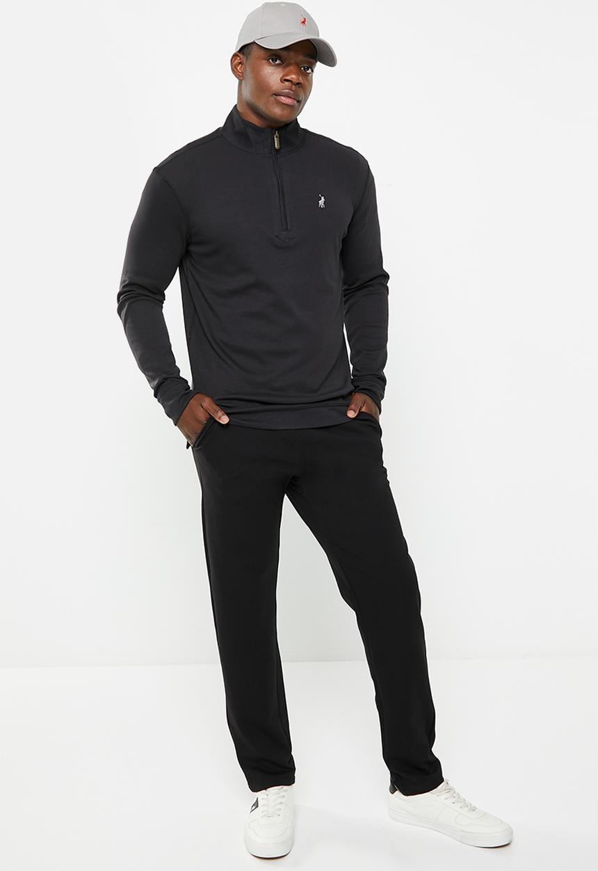 POLO - Mens knitted drawcord jogger - black 